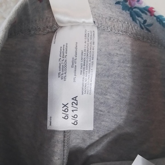 OshKosh Cotton Blend Leggings Size 6 in Gray w/ Floral Print - Picture 10 of 10